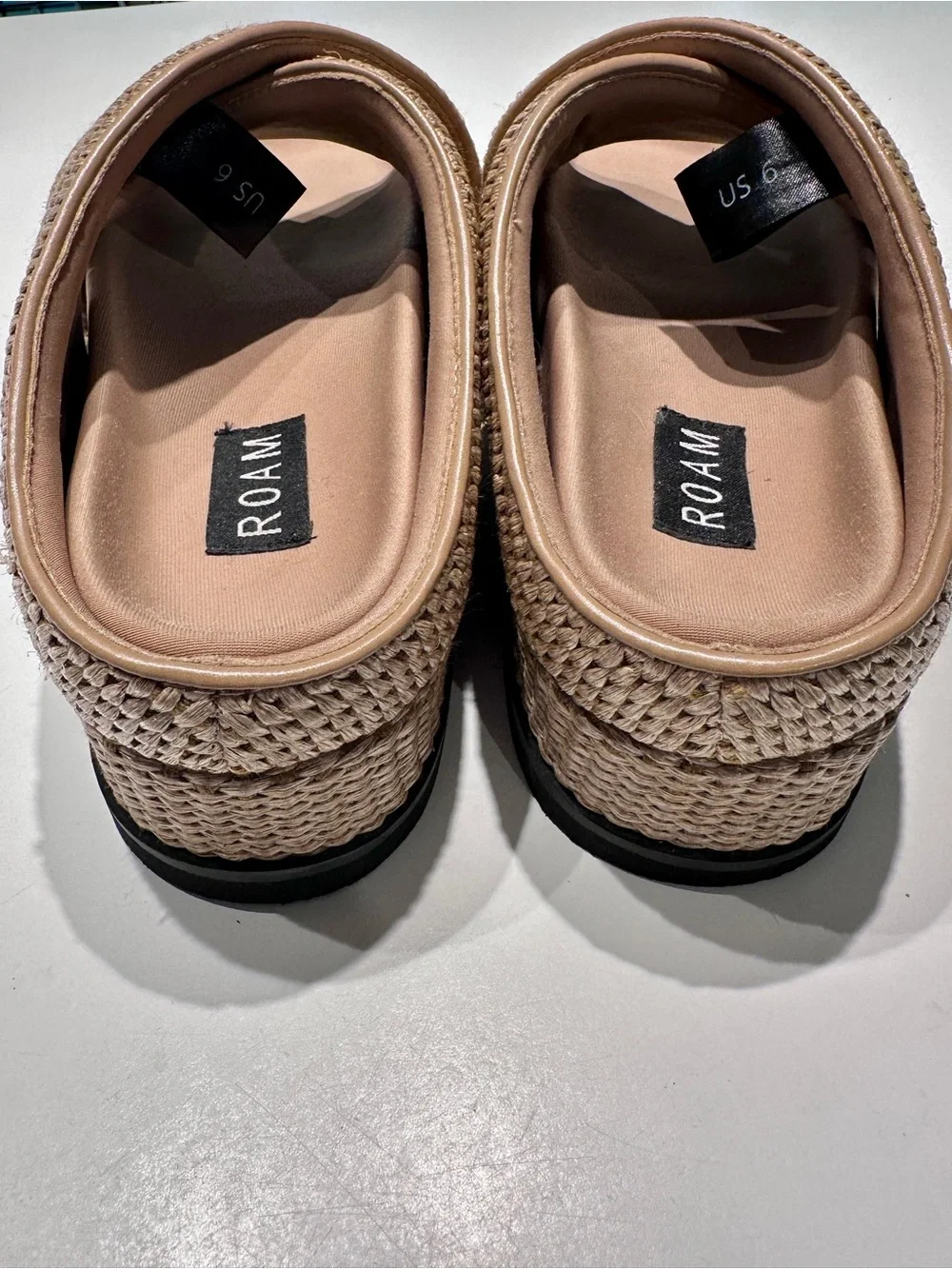 ROAM Cross Stack Raffia Sandals